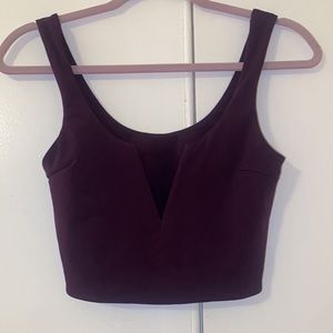 Women’s crop purple tank v cut